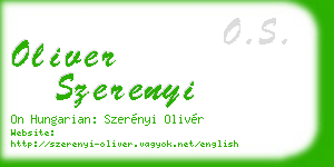 oliver szerenyi business card